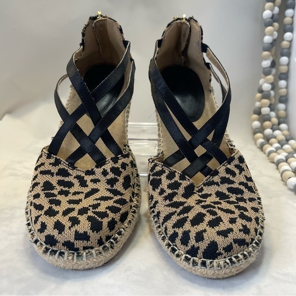 KenethCole REACTION Women's Clo Elastic woven Wedge Sandal Animal Print Size 8.5 - Picture 4 of 11